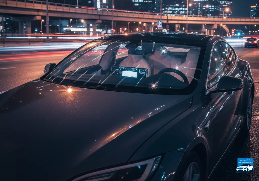 نصب برچسب یووی شیشه جلو خودرو