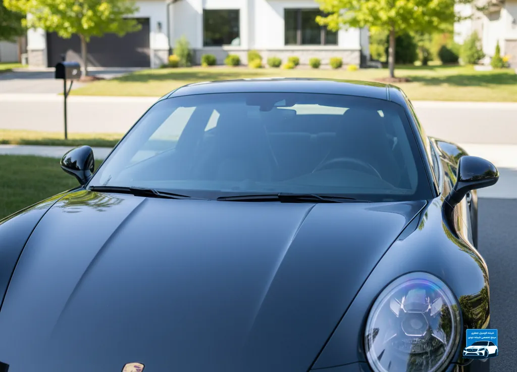 نصب برچسب یووی شیشه جلو خودرو