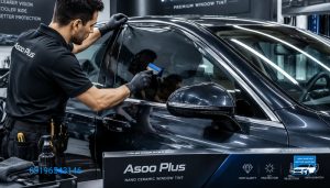 برچسب شیشه دودی آسو پلاس